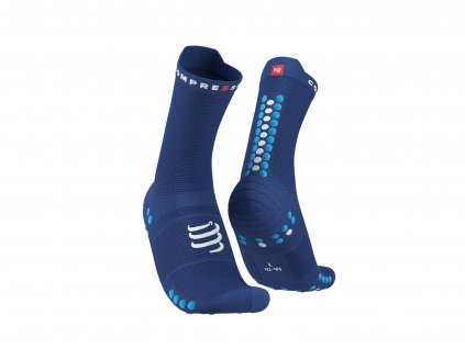 pro racing socks v4 run high sodalite fluo blue
