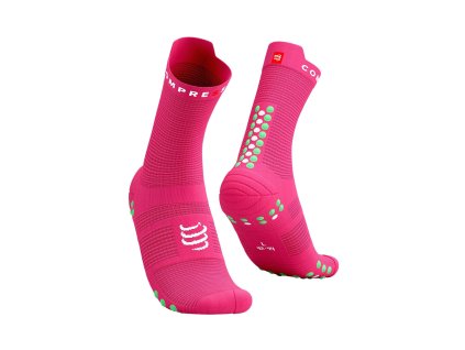 pro racing socks v4 run high hot pink