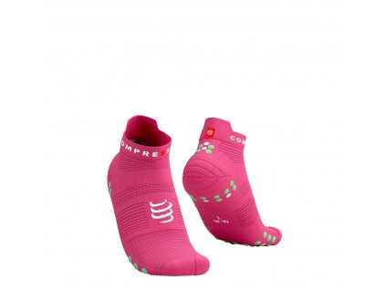 pro racing socks v4 0 run low hot pink summer green t2