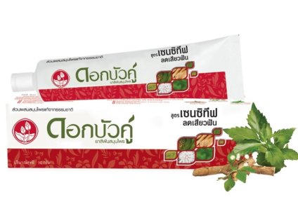 dok bua ku twin lotus herbal toothpaste sensitive
