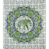 bavlneny prehoz na postel slon v mandale zeleno mo