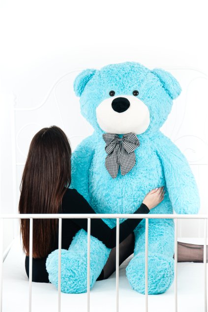 Veľký plyšový medveď 160 cm – MODRÝ