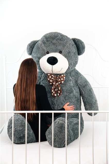 Velký plyšový medvěd 200 cm - ŠEDÝ