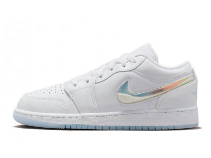 air jordan 1 low gs white iridescent glitter fq9112 100