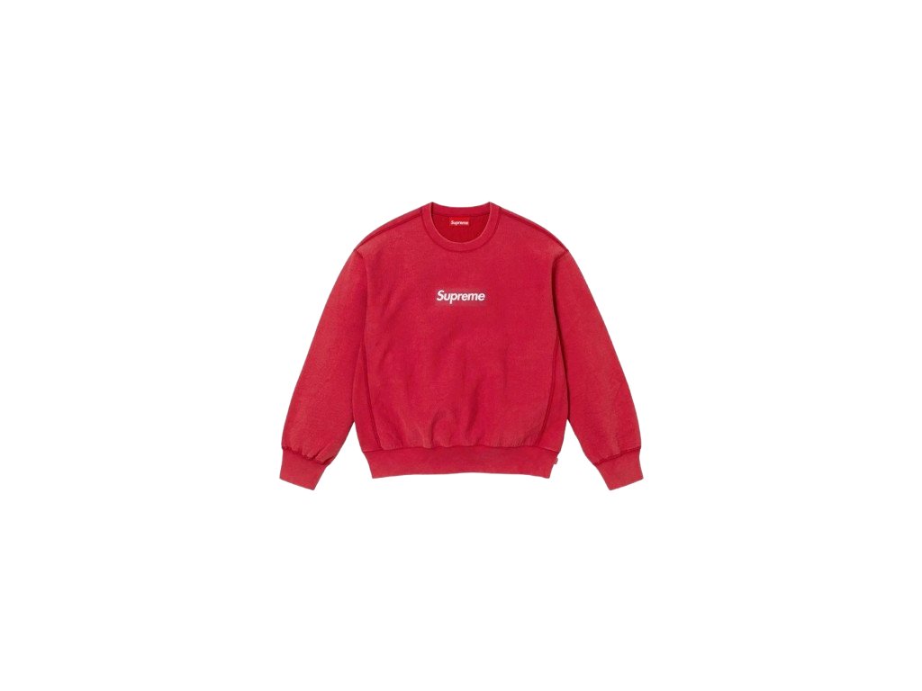 supreme washed boxlogo red サイズL Supreme Washed Box Logo Crewneck Red - THE BEAST