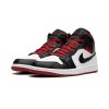 Jordan 1 Mid Black Toe White Gym Red