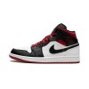 Jordan 1 Mid Black Toe White Gym Red