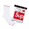Supreme Hanes Crew Socks White