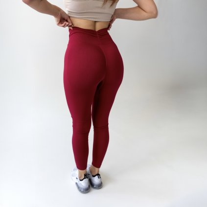 Športové legíny s vysokým pásom BOVI červené zozadu