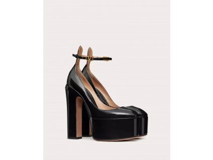 VALENTINO GARAVANI TAN GO PLATFORM PUMP IN PATENT LEATHER 155MM