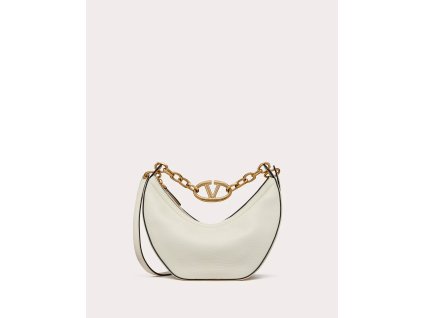 SMALL VLOGO MOON HOBO BAG IN LEATHER WITH CHAIN