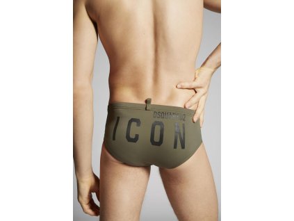 uomo dsquared2 icon swim briefs verde militare costumi