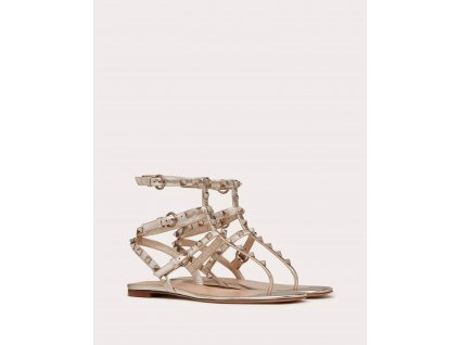 ROCKSTUD METALLIC FLAT FLIP FLOP SANDAL