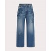 EMBROIDERED MEDIUM BLUE DENIM TROUSERS