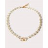 VLOGO SIGNATURE METAL NECKLACE WITH SWAROVSKI® PEARLS