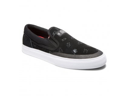 DC WES KREMER MANUAL SLIP-ON SHOES BLACK/BLACK/GREY (Veľkosť EU 47)