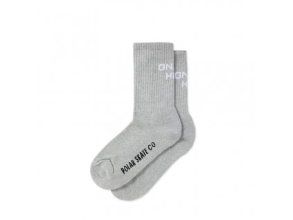 Polar Skate Co W23 Rib Socks Gnarly Huh Heather Grey 1 896x896