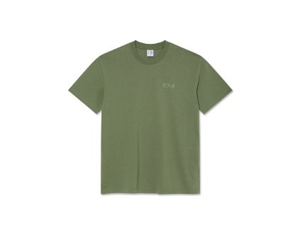 Polar Skate Co SP25 Contrast Tee Stroke Logo Moss Green 1