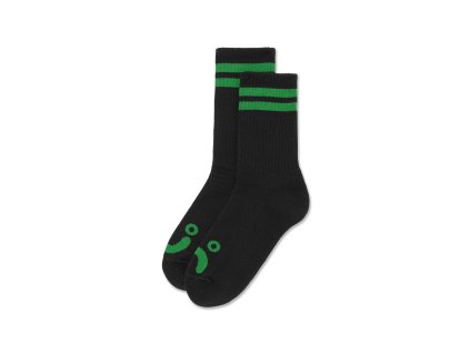 Polar Skate Co W25 Rib Socks Happy Sad Black Green 1