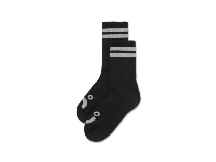 Polar Skate Co W25 Rib Socks Happy Sad Black Heather Grey 1.png
