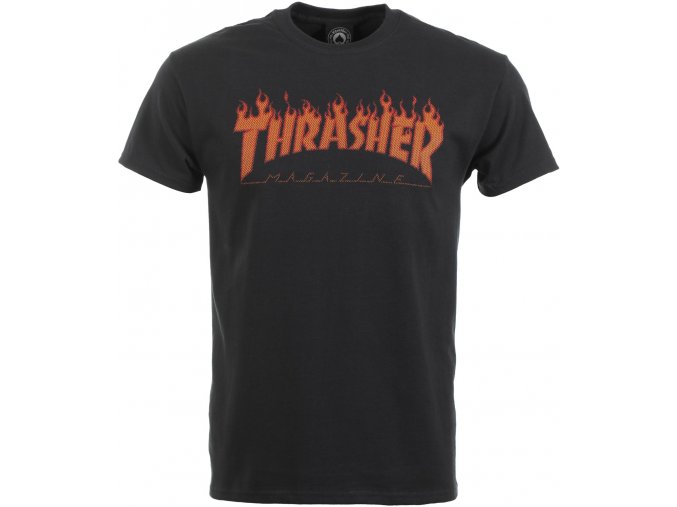 thrasher flame halftone t shirt black