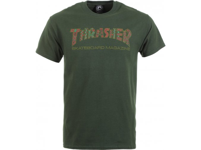 thrasher davis t shirt forest green