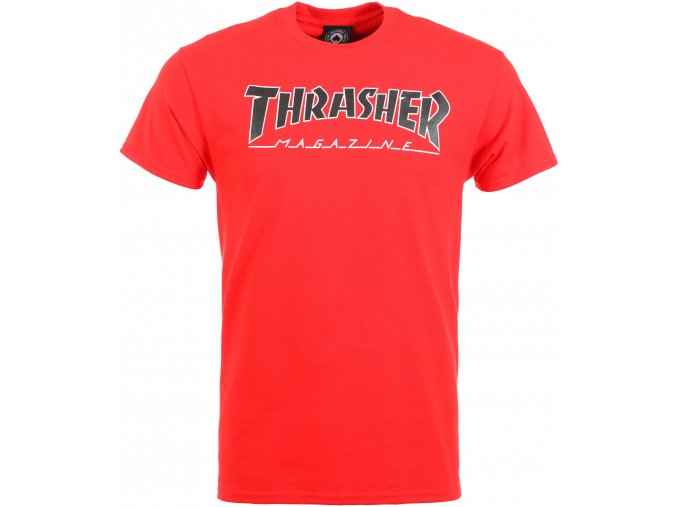 thrasher outlined t shirt red
