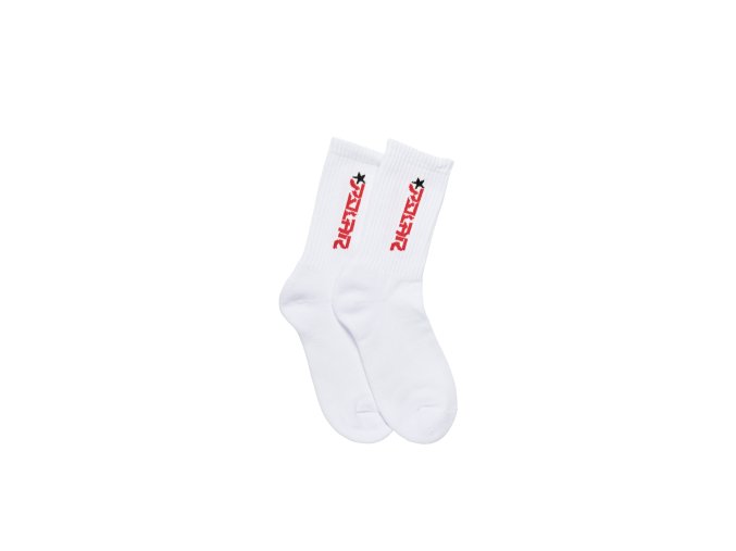 STAR SOCKS WHITE RED