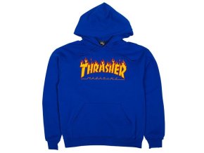 THRASHER FLAME HOOD ROYAL BLUE