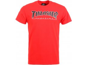 thrasher outlined t shirt red