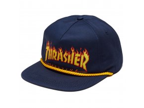 THRASHER FLAME ROPE SNAPBACK NAVY BLUE