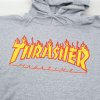 Welcome Skate Store Thrasher Flame Logo Pullover Hooded Sweatshirt Heather Grey 2 1024x1024