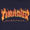 thrasher inferno hoodie navy front detail