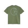 Polar Skate Co SP25 Contrast Tee Stroke Logo Moss Green 2