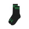 Polar Skate Co W25 Rib Socks Happy Sad Black Green 1
