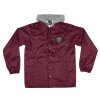 IN THR PentagramCross HoodedCoachWinbreaker Maroon Front
