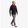 DC REBEL HALF ZIP HOODIE BLACK/RED
