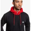 DC REBEL HALF ZIP HOODIE BLACK/RED