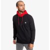 DC REBEL HALF ZIP HOODIE BLACK/RED