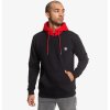 DC REBEL HALF ZIP HOODIE BLACK/RED