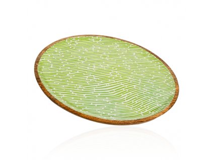 Talíře 0002 85 kulaty servirovaci tac z mangoveho dreva kolekce green bamboo