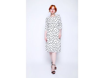 Bílé šaty s puntíky Dolce Gabanna