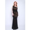 Dlouhé černé šaty na jedno rameno Norma Kamali