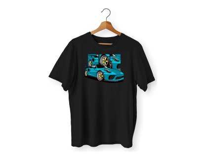 tričko predo 911 porche modre 01