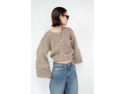 HEDVÁBNÝ BOUCLÉ CARDIGAN
