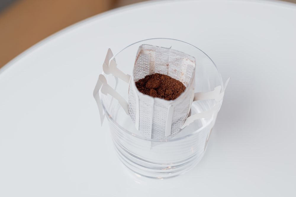 Open coffee drip in a glass Open coffee drip in a glass