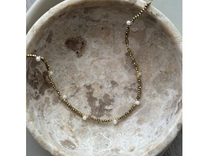 Náhrdelník - Golden Pearl Shine