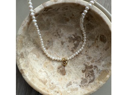 Náhrdelník - Heart of Gold & Pearls