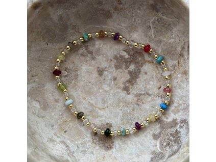 Náramek - Rainbow Gems & Glass