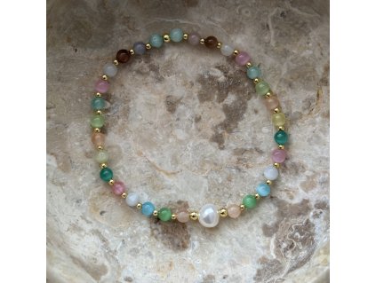 Náramek - Rainbow Pearl